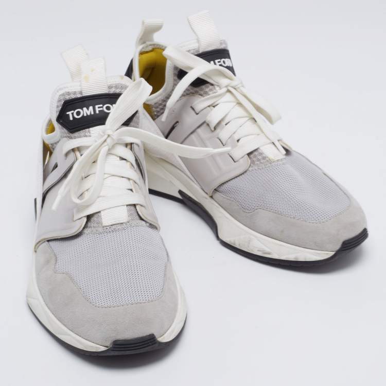 Pre Owned Tom Ford Tricolor Suede And Mesh Sneakers Size 42