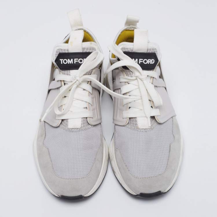 Pre Owned Tom Ford Tricolor Suede And Mesh Sneakers Size 42