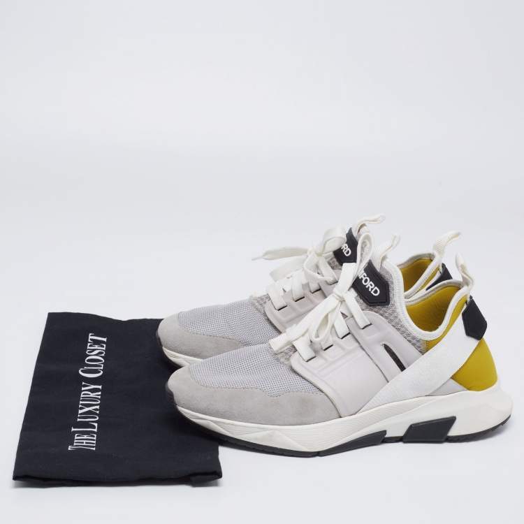 Pre Owned Tom Ford Tricolor Suede And Mesh Sneakers Size 42