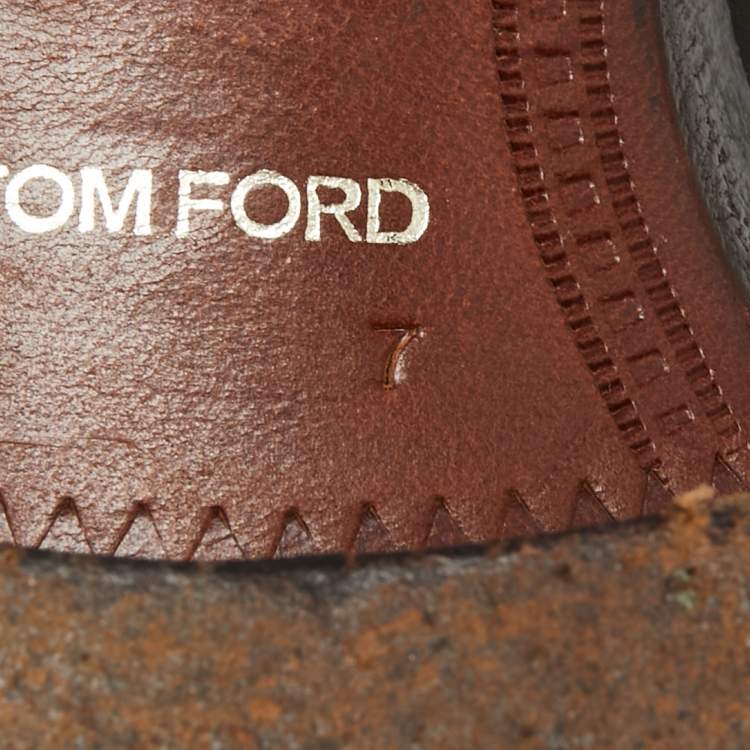 Pre Owned Tom Ford Brown Leather Tassel Slip On Loafers Size 40