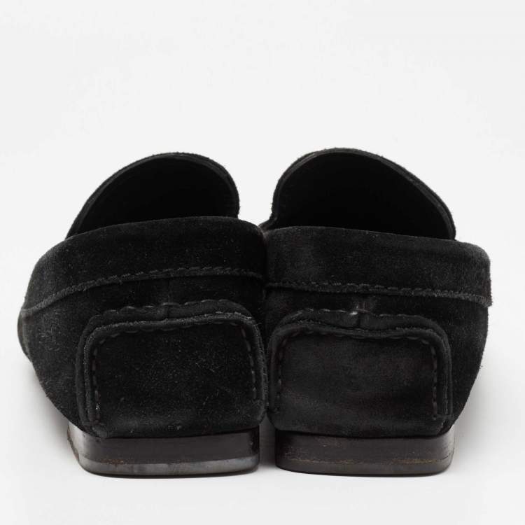 Pre Owned Tom Ford Black Suede And Leather Twist Band Elkan Loafer Size 43