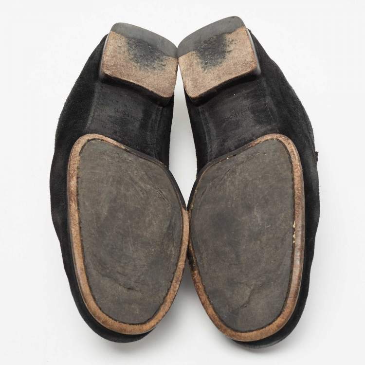 Pre Owned Tom Ford Black Suede And Leather Twist Band Elkan Loafer Size 43