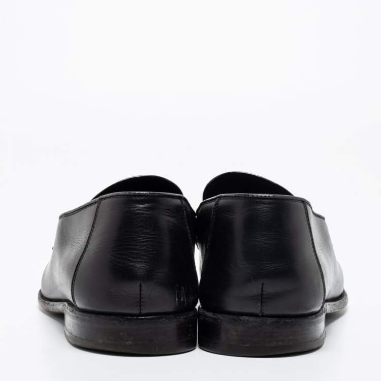 Pre Owned Tom Ford Black Leather Penny Loafers Size 44