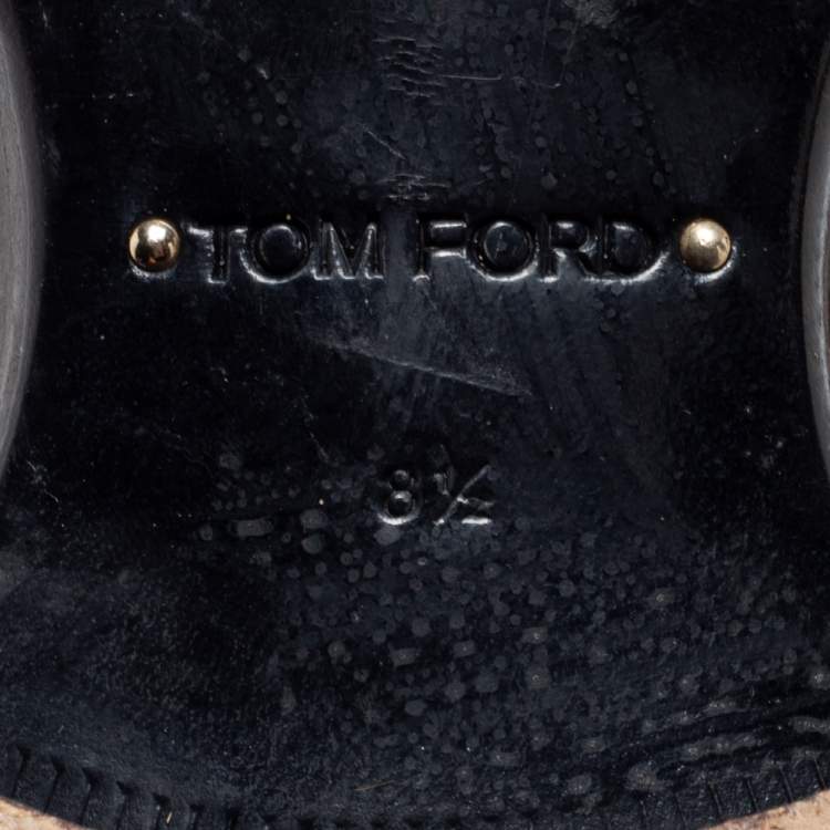 Pre Owned Tom Ford Brown Brogue Leather Lace Up Oxfords Size 42.5