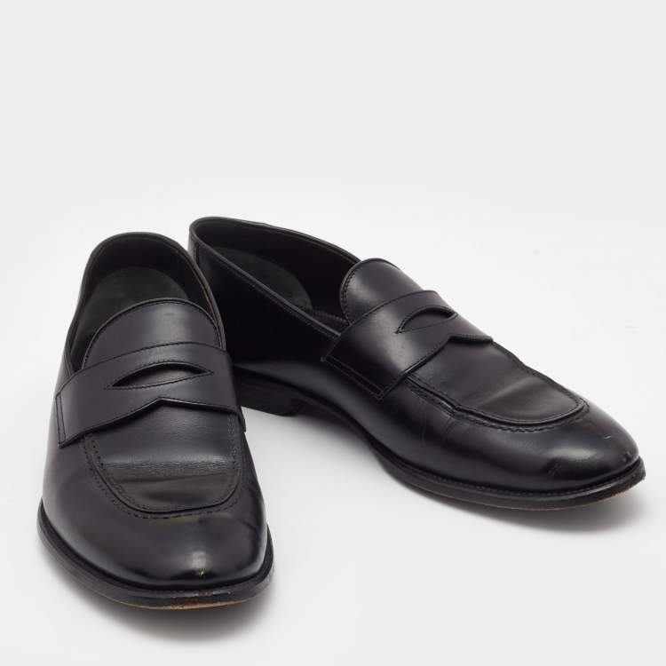Pre Owned Tom Ford Black Leather Penny Loafers Size 42