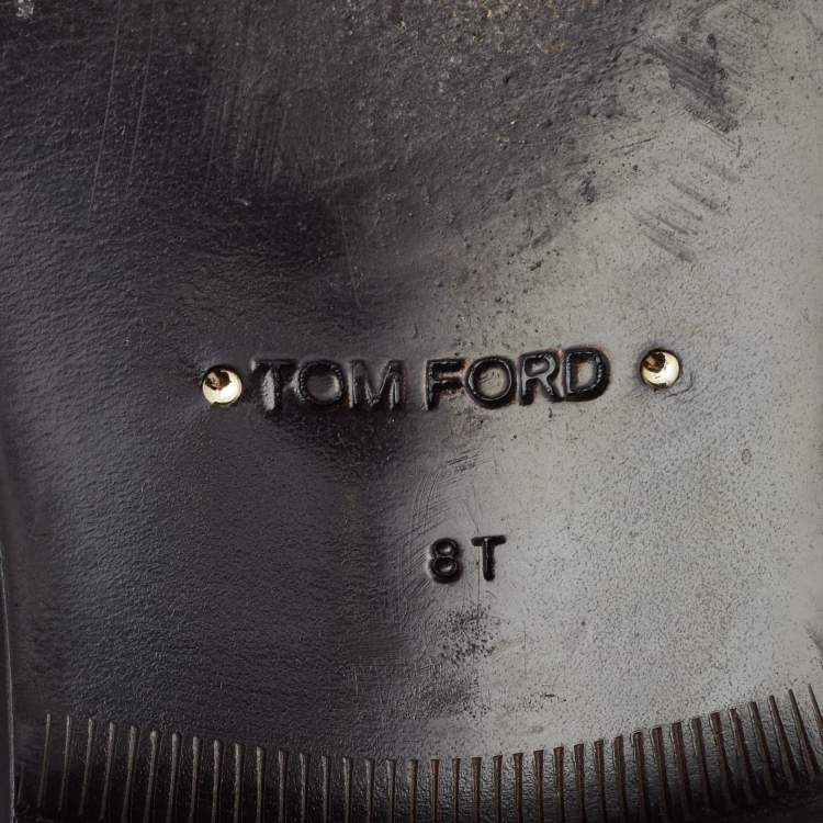 Pre Owned Tom Ford Black Leather Penny Loafers Size 42