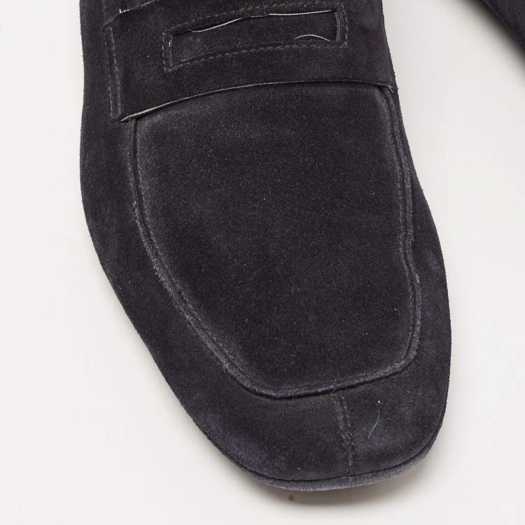 Pre Owned Tom Ford Navy Blue Suede Berwick Loafers Size 43.5