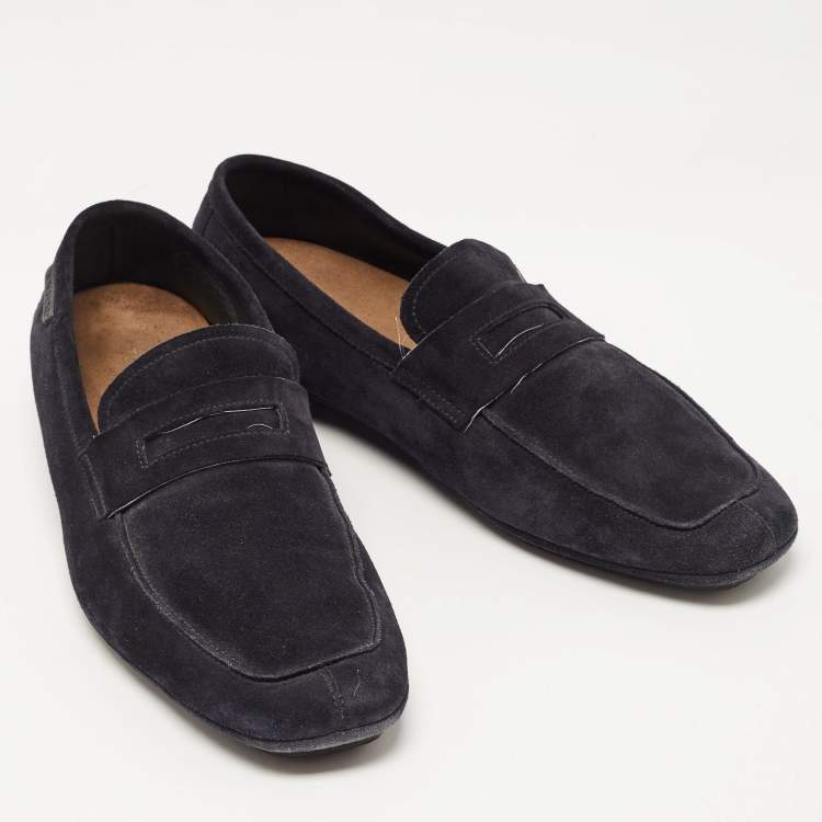 Pre Owned Tom Ford Navy Blue Suede Berwick Loafers Size 43.5