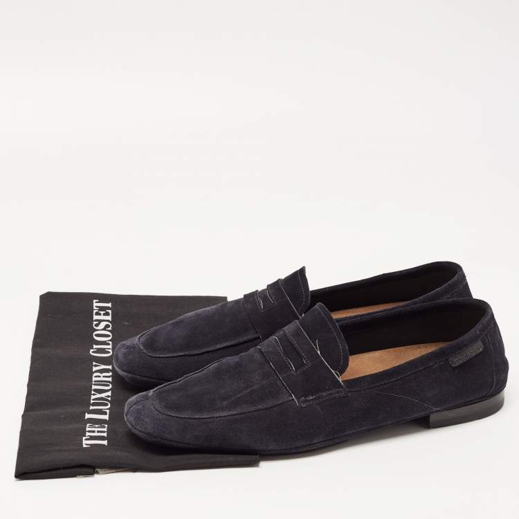 Pre Owned Tom Ford Navy Blue Suede Berwick Loafers Size 43.5