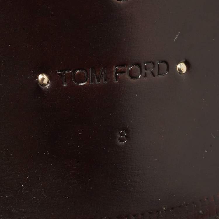Pre Owned Tom Ford Black Leather Elkan Monk Strap Derby Size 42