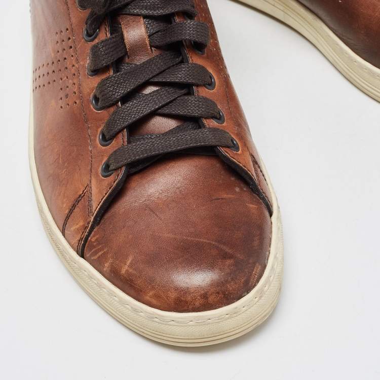 Pre Owned Tom Ford Brown Leather Warwick Sneakers Size 41