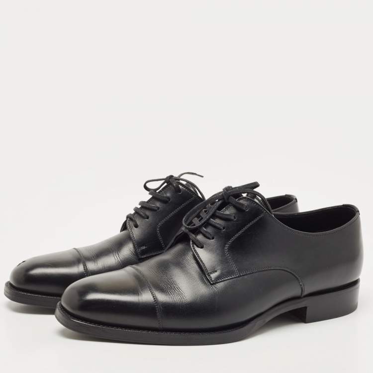 Pre Owned Tom Ford  Black Leather Lace Up Oxford Size 40