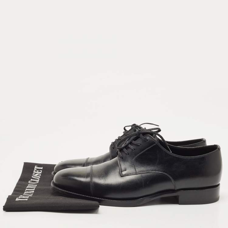 Pre Owned Tom Ford  Black Leather Lace Up Oxford Size 40