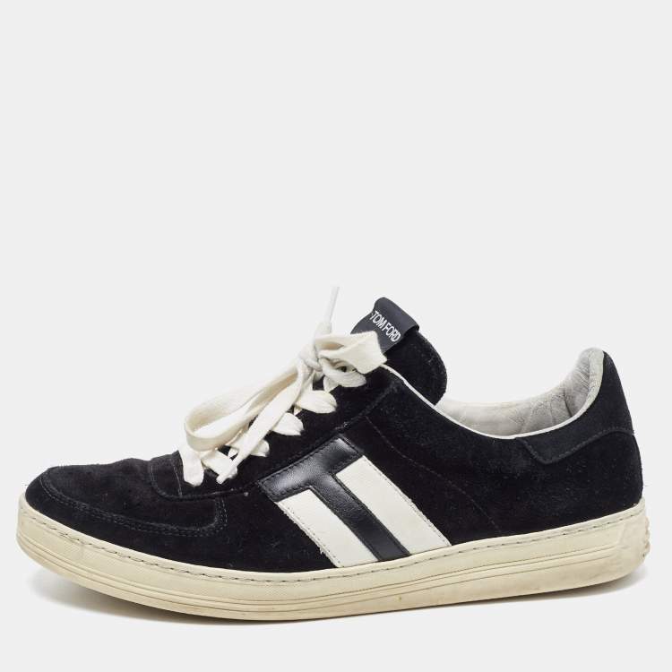 Pre Owned Tom Ford Black Suede Radcliffe Low Top Sneakers Size 40