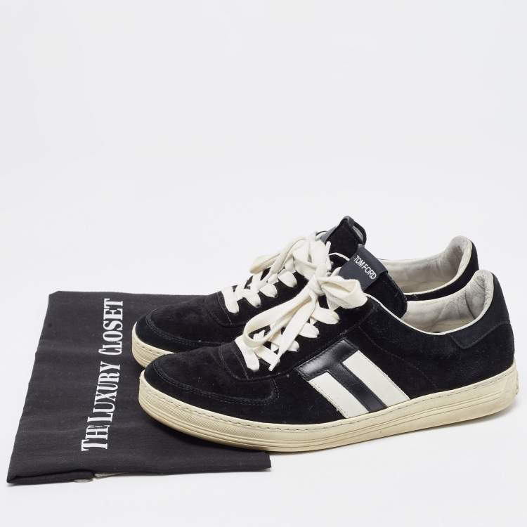 Pre Owned Tom Ford Black Suede Radcliffe Low Top Sneakers Size 40