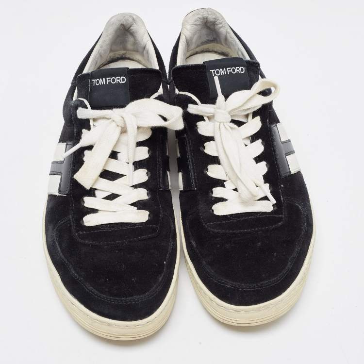 Pre Owned Tom Ford Black Suede Radcliffe Low Top Sneakers Size 40