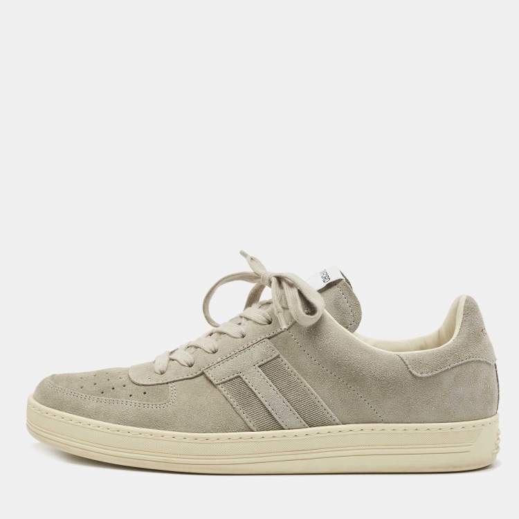 Pre Owned Tom Ford Grey Suede Radcliff Low Top Sneakers Size 42