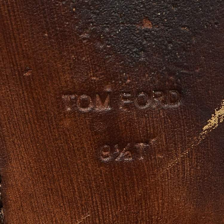 Pre Owned Tom Ford Blue/Brown Suede and Leather Tassel Slip On Loafers Size 43.5