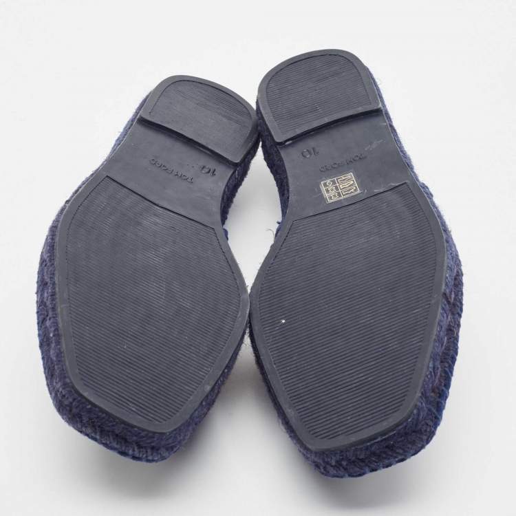 Pre Owned Tom Ford Navy Blue Suede Barnes Espadrilles Size 43