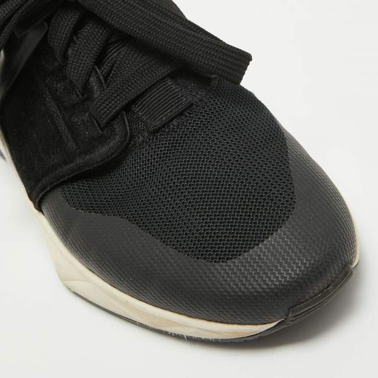 Pre Owned Tom Ford Black Mesh And Suede Low Top Sneakers Size 40