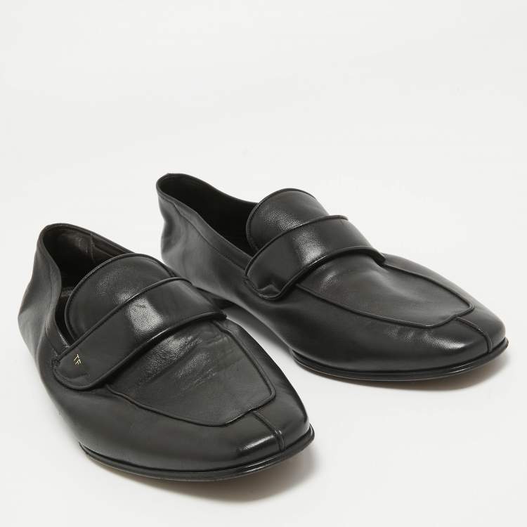 Pre Owned Tom Ford Black Leather Slip On Loafers Size 43.5