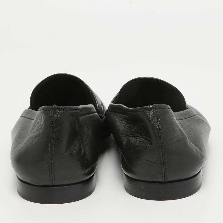 Pre Owned Tom Ford Black Leather Slip On Loafers Size 43.5