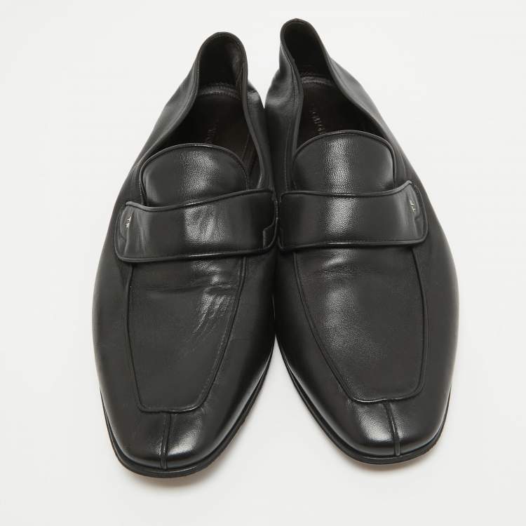 Pre Owned Tom Ford Black Leather Slip On Loafers Size 43.5