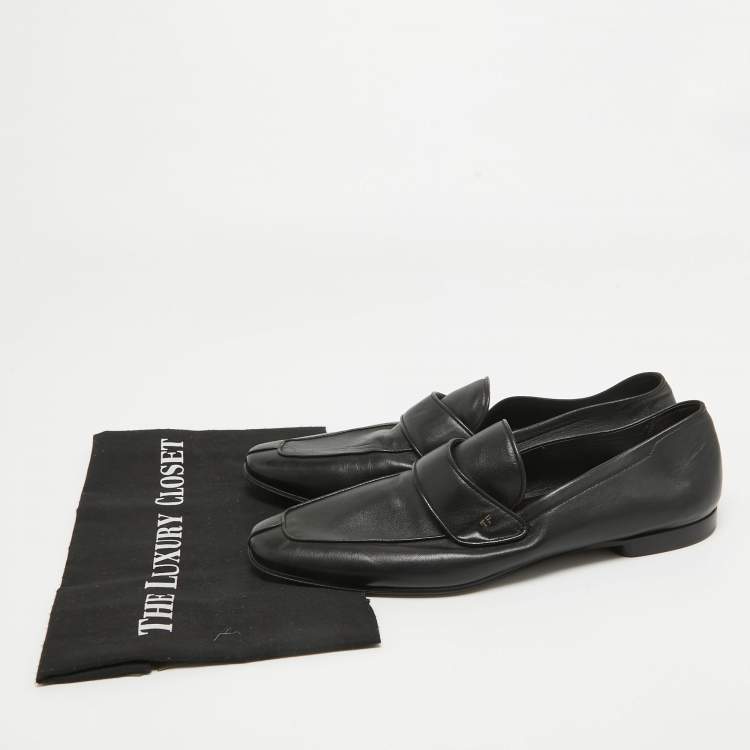 Pre Owned Tom Ford Black Leather Slip On Loafers Size 43.5