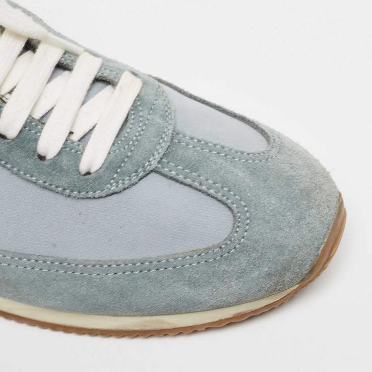 Pre Owned Tom Ford Blue Suede and Fabric Low Top Sneakers Size 42