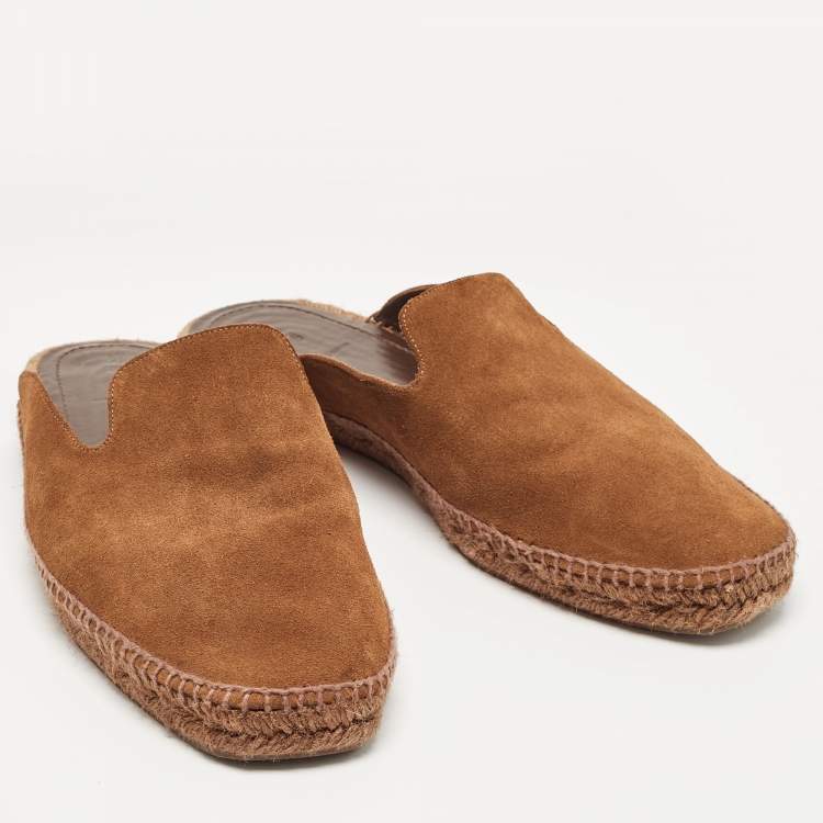 Pre Owned Tom Ford Brown Suede Espadrille Mules Size 44