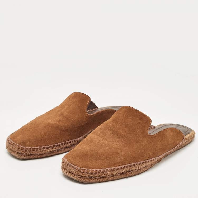 Pre Owned Tom Ford Brown Suede Espadrille Mules Size 44
