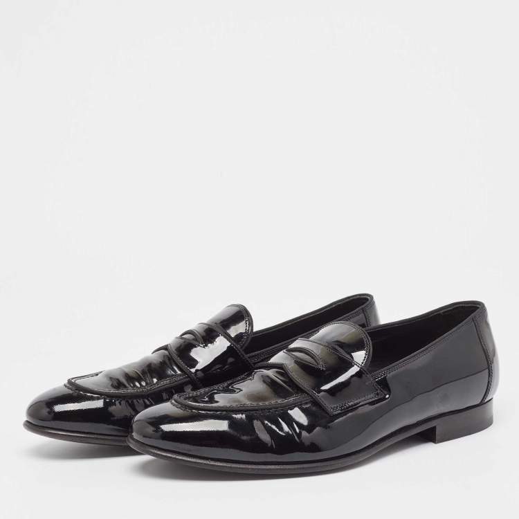 Pre Owned Tom Ford Black Patent Leather Penny Loafers Size 40