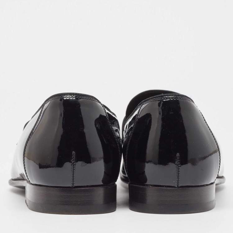 Pre Owned Tom Ford Black Patent Leather Penny Loafers Size 40