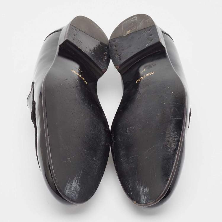 Pre Owned Tom Ford Black Patent Leather Penny Loafers Size 40