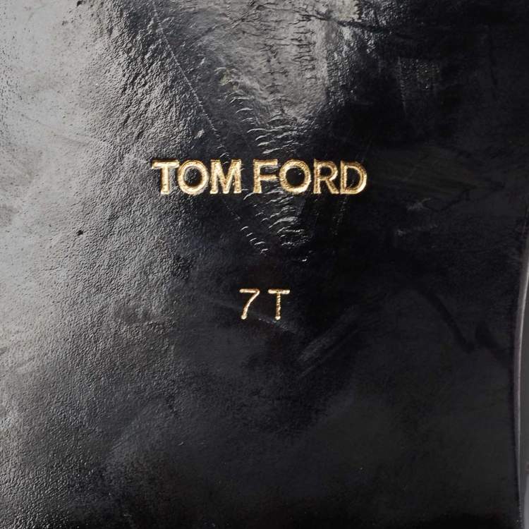 Pre Owned Tom Ford Black Patent Leather Penny Loafers Size 40