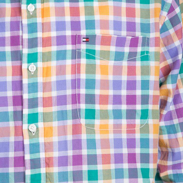 Pre Owned Tommy Hilfiger Multicolor Checked Cotton Long Sleeve Vintage Fit Shirt XL