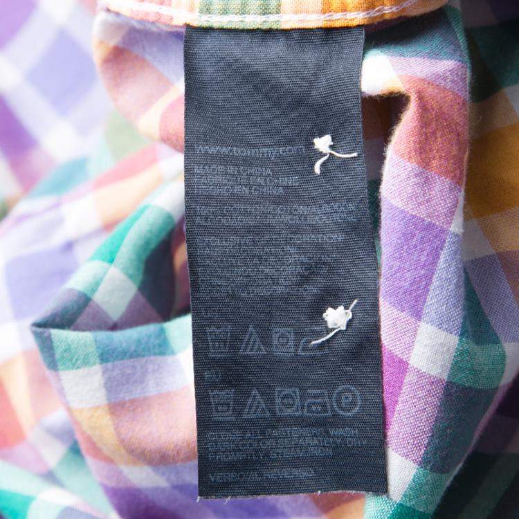 Pre Owned Tommy Hilfiger Multicolor Checked Cotton Long Sleeve Vintage Fit Shirt XL