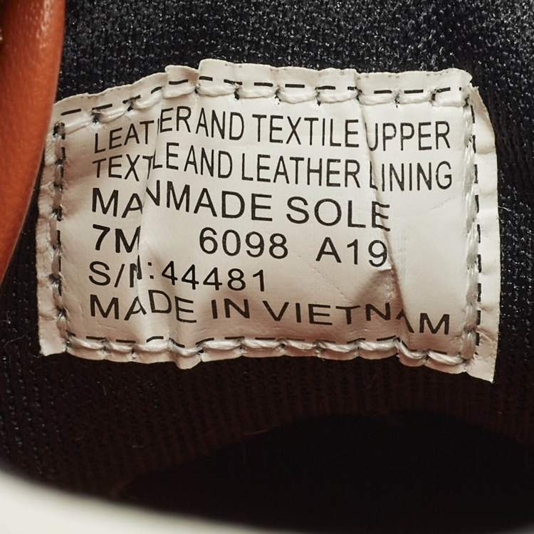 Pre Owned Tory Burch Sawtooth Size 41 Two Tone Canvas and Suede Lace Up Sneakers