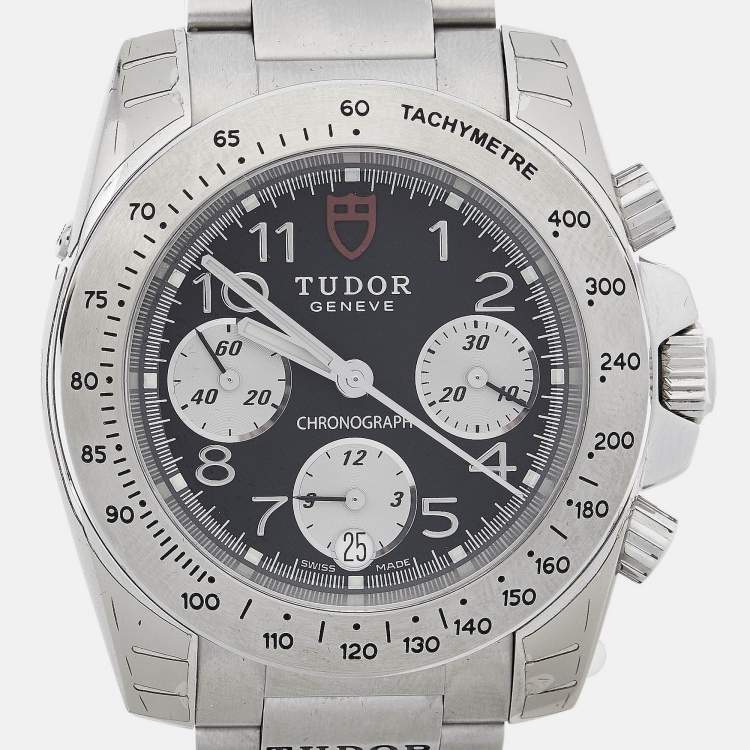 Pre Owned Tudor Black Stainless Steel 20300 Men's Wristwatch 41 mm 