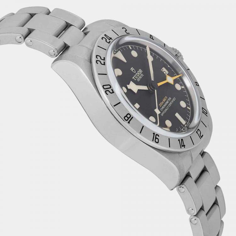 Pre Owned Tudor Black Stainless Steel Black Bay M79470-0001 Automatic Men's Wristwatch 39 mm