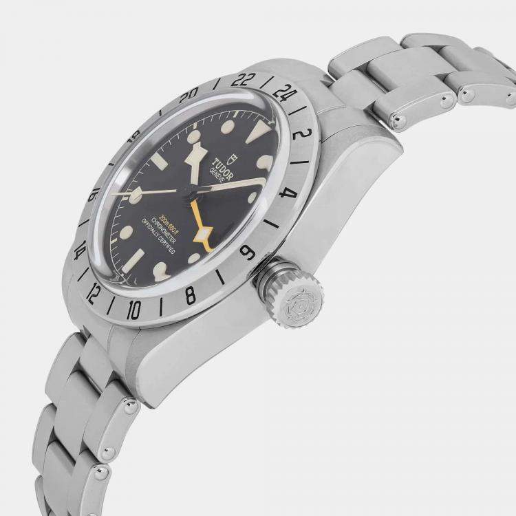 Pre Owned Tudor Black Stainless Steel Black Bay M79470-0001 Automatic Men's Wristwatch 39 mm