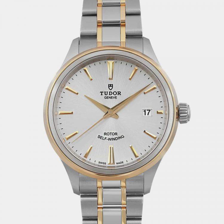Pre Owned Tudor Silver Stainless Steel Style 12503-00020 Automatic Men's Wristwatch 38 mm