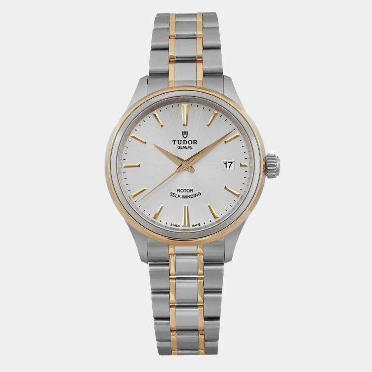 Pre Owned Tudor Silver Stainless Steel Style 12503-00020 Automatic Men's Wristwatch 38 mm