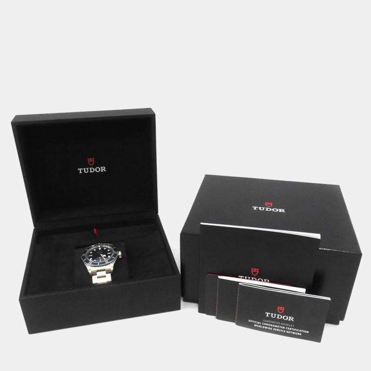 Pre Owned Tudor Blue Stainless Steel Black Bay 79030B-0001 Automatic Men's Wristwatch 39 mm