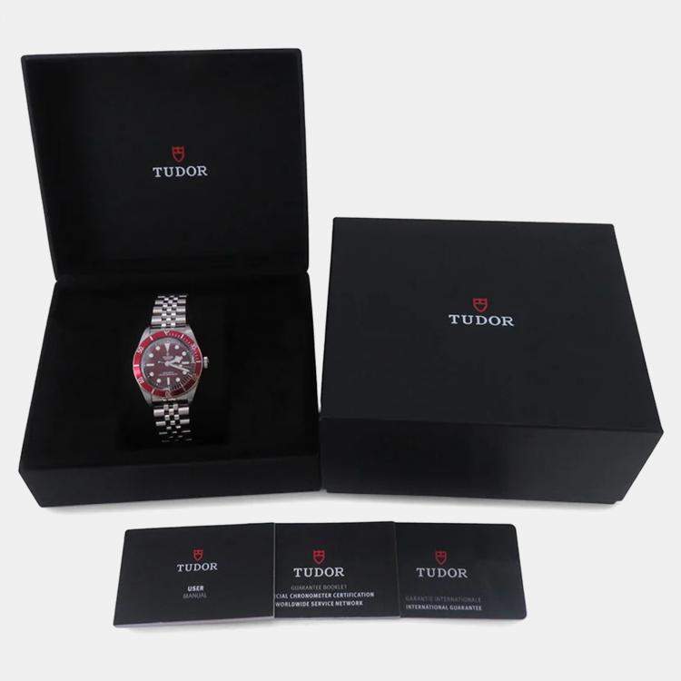 Pre Owned Tudor Black Bay M7939A1A0RU-0001 Automatic Burgundy Stainless Steel Men's Wristwatch 39 mm