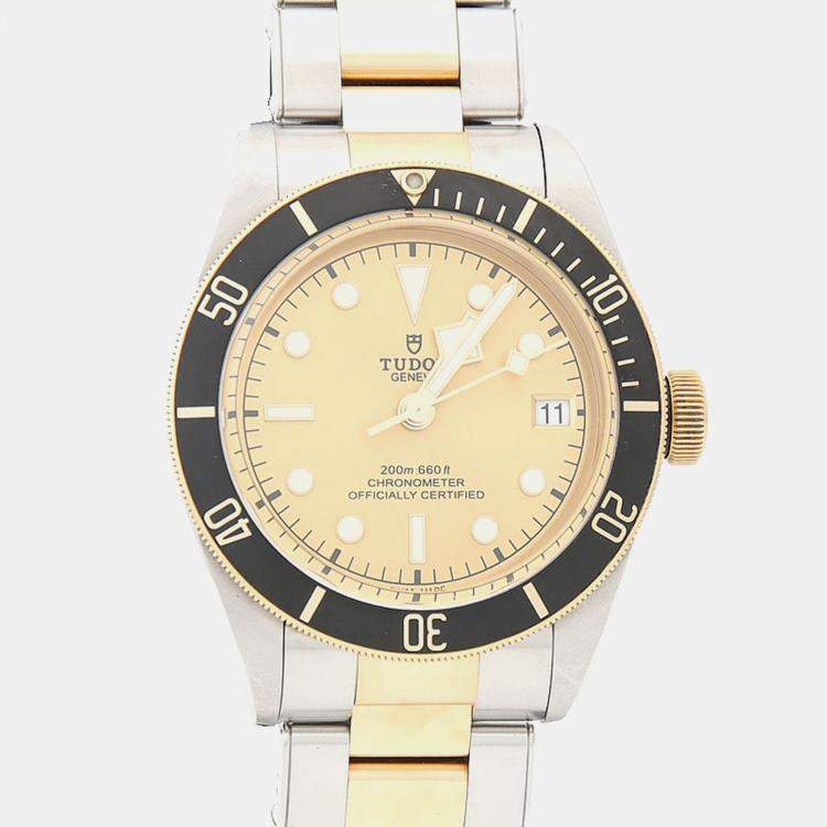 مملوكة مسبقًا Tudor Black Bay 79733 Automatic Yellow Gold Stainless Steel Men's Wristwatch 41 mm
