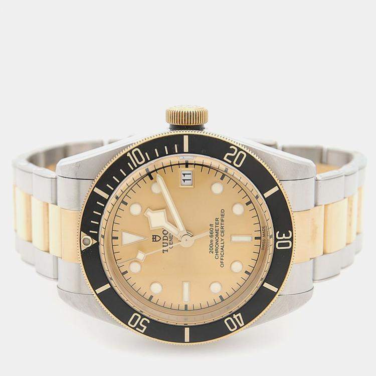 مملوكة مسبقًا Tudor Black Bay 79733 Automatic Yellow Gold Stainless Steel Men's Wristwatch 41 mm