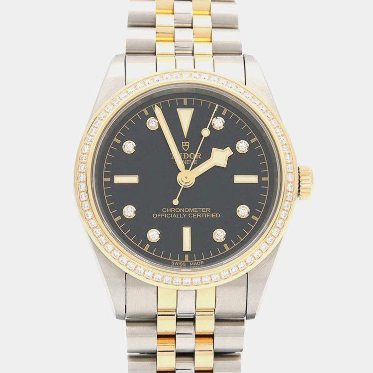 مملوكة مسبقًا Tudor Black Bay 79673 Automatic Yellow Gold Stainless Steel Men's Wristwatch 39 mm
