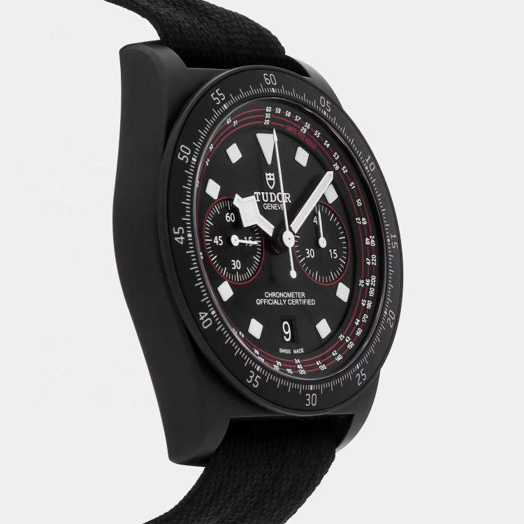 Pre Owned Tudor Pelagos FXD Chronograph 25827KN Automatic Chronograph Black Dial Carbon Men's Wristwatch 43mm