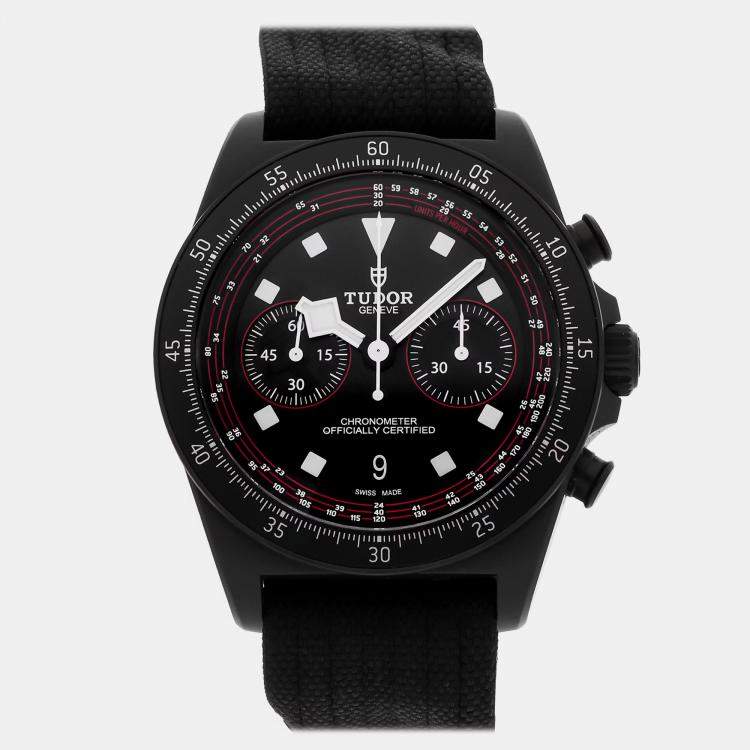 Pre Owned Tudor Pelagos FXD Chronograph 25827KN Automatic Chronograph Black Dial Carbon Men's Wristwatch 43mm